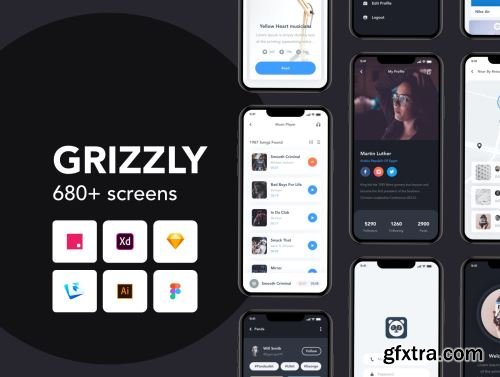 Grizzly | Mobile App Ui KIt Ui8.net