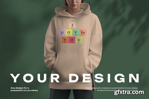 Mockup Woman Oversize Long Hoodie ZD29ZK6