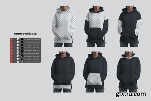 Mockup Woman Oversize Long Hoodie ZD29ZK6