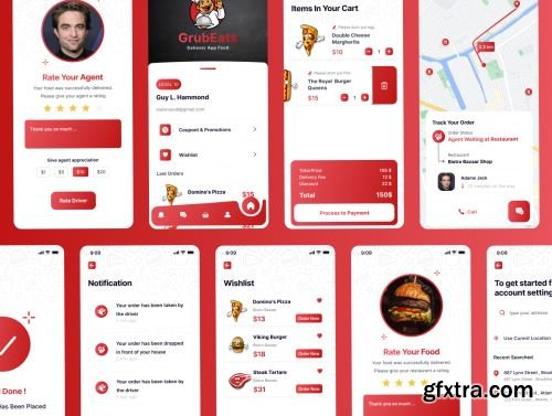GrubEats Delivery App Food UI Kit Ui8.net