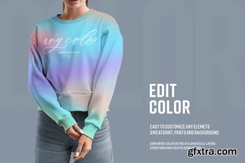 Mockups Crop Top Woman Sweatshirt F8UCXBS