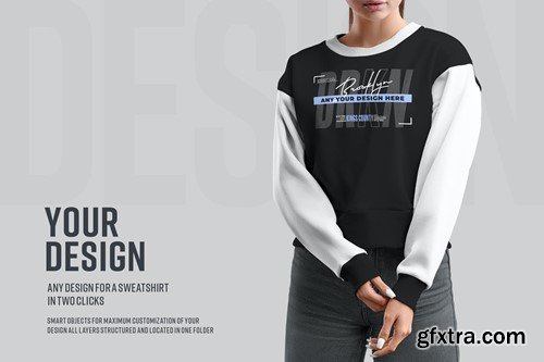 Mockups Crop Top Woman Sweatshirt F8UCXBS