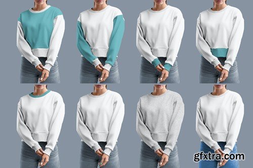 Mockups Crop Top Woman Sweatshirt F8UCXBS