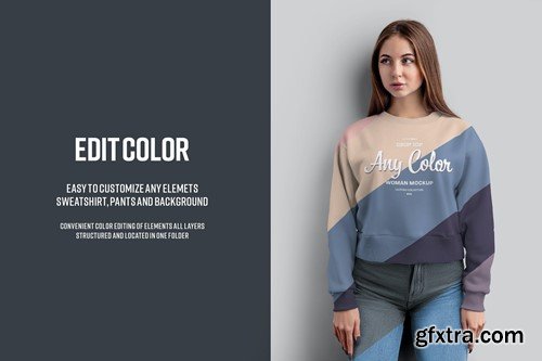 Mockups Crop Top Woman Sweatshirt DSPY64X