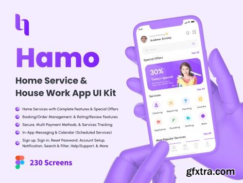 Hamo - Home Service & House Work App UI Kit Ui8.net