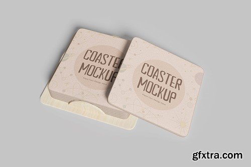 Square Coaster Mockup GQGC3FU