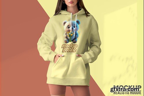 Female Hoodie Mockup H5D22KF