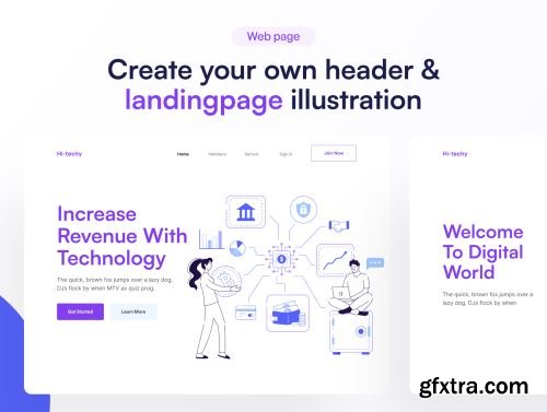 Hi-Techy - Emerging Technology Illustration Set Ui8.net