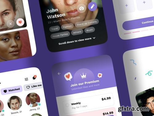 Hittin - Dating Mobile UI Kit Ui8.net