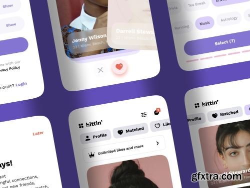 Hittin - Dating Mobile UI Kit Ui8.net