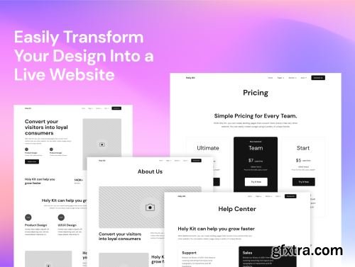 Holykit - Easily Transform Your Design Into a Live Website Ui8.net