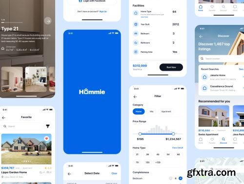 Hommie - Real Estate App UI Kit Ui8.net