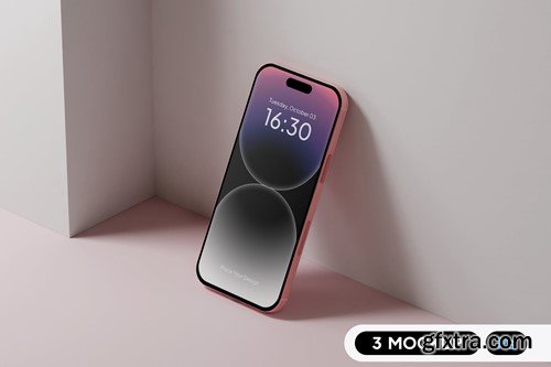 Light Pink iPhone 15 Mockup QZ87T5S