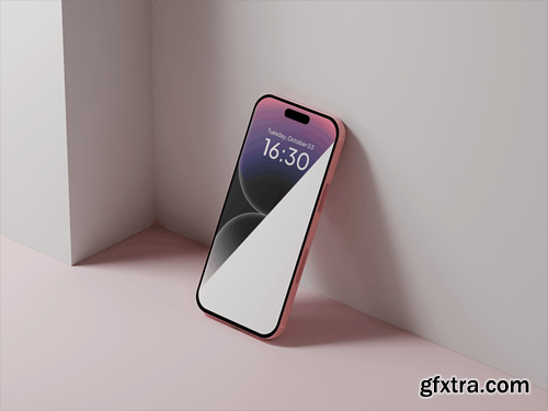 Light Pink iPhone 15 Mockup QZ87T5S