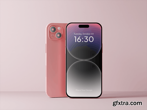 Light Pink iPhone 15 Mockup QZ87T5S