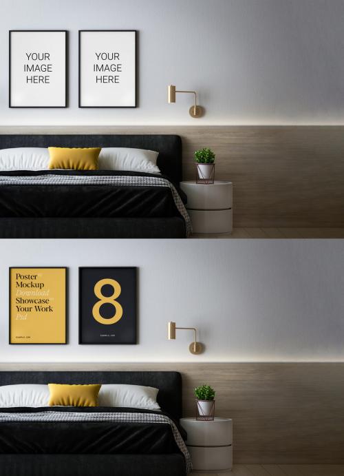 Two Posters in Bedroom Mockup 644077977