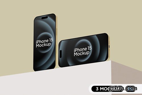 Minimalist Yellow iPhone 15 Mockup WVS4KFV