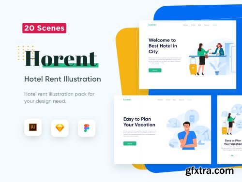 Horent - Hotel Rent Illustration Ui8.net