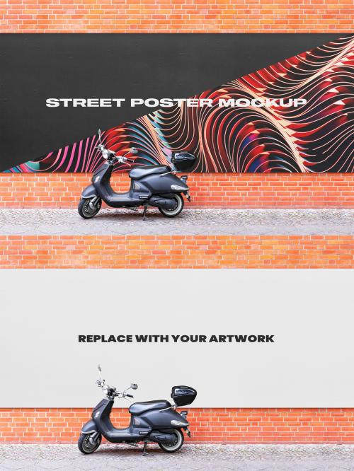 City Hoarding Street Urban Outdoor Poster Mockup Template Branding Billboard Advertisement 644045149