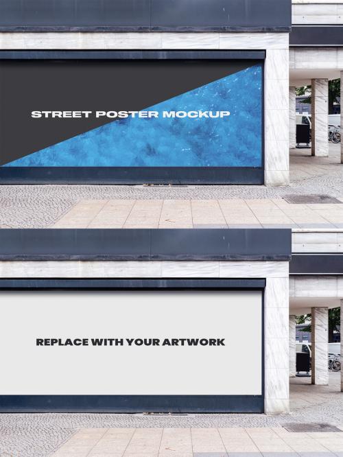 City Hoarding Street Urban Outdoor Poster Mockup Template Branding Billboard Advertisement 644045027