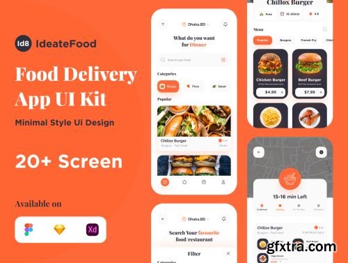 Ideate Food Delivery App Ui KIt Ui8.net
