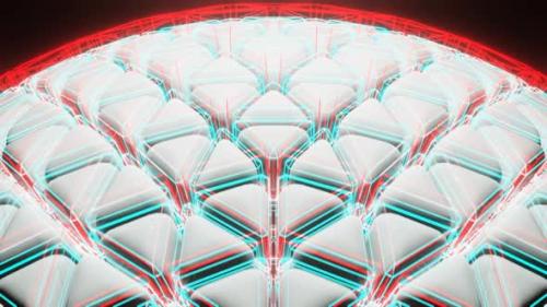 Videohive - White And Red And Cyan Sci-Fi Neon Glowing Ball Background Vj Loop In HD - 48225544 - 48225544