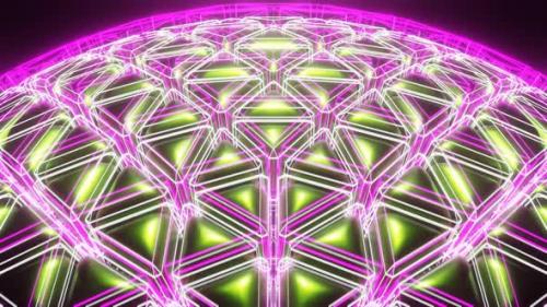 Videohive - Green And Pink And White Sci-Fi Neon Glowing Ball Background Vj Loop In HD - 48225547 - 48225547