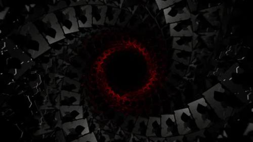 Videohive - Gray And Red Spiral Cubic Tunnel Background Vj Loop In HD - 48225548 - 48225548