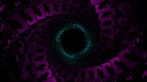 Videohive - Pink And Cyan Spiral Cubic Tunnel Background Vj Loop In HD - 48225555 - 48225555