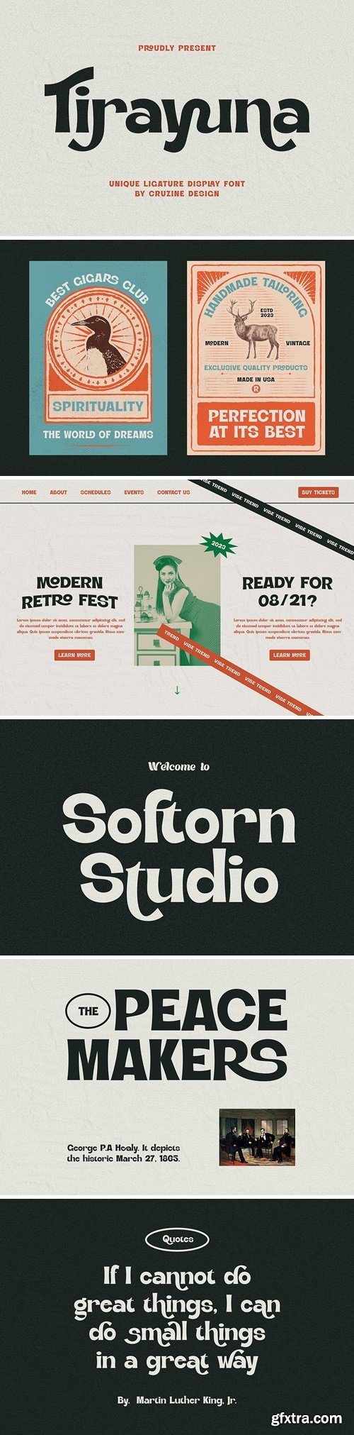 Tirayuna Bold Retro Serif Font