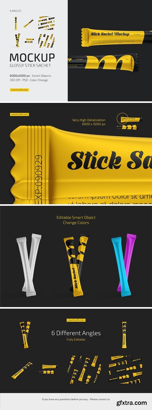 Glossy Stick Sachet Mockup Set E9PAKAD