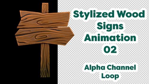 Videohive - Wood Sign Board Animation 02 - 48227164 - 48227164