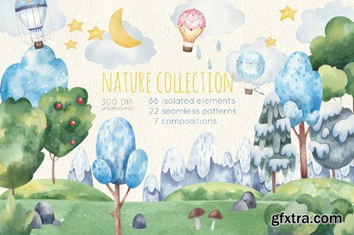 watercolor baby nature collection 38P8CEM