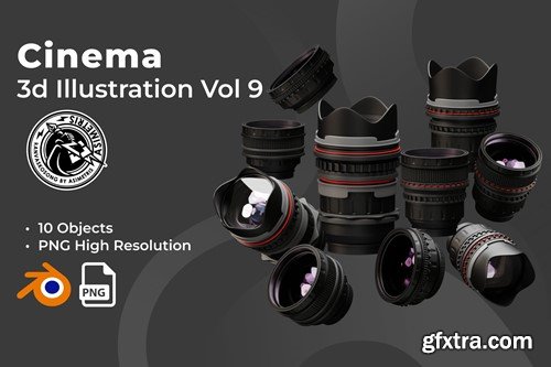 Cinema Camera Lens 3D Icon Illustration J5MHFEM