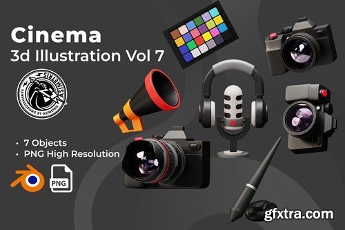 Cinema 3D Icon Illustration V2 S6PWXZG