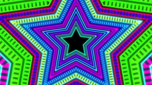 Videohive - Star Shape Disco Music Background, Colorful Glowing Star Shape Disco Music Background. Vj Loop Anima - 48229136 - 48229136