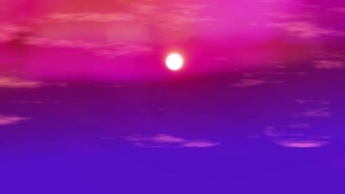 Videohive - Sun View Cartoon Animation, 2d Animation O Sun Rising On The Sky And Clouds Are Moving. Realistic 2d - 48229169 - 48229169