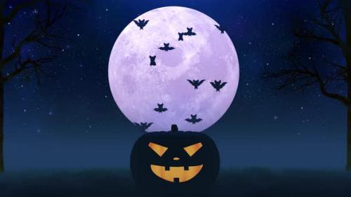 Videohive - Flying Bats From Pumpkin - 48201249 - 48201249