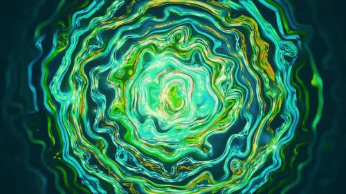 Videohive - Portal - Green Glowing Liquid Rings - 48201712 - 48201712