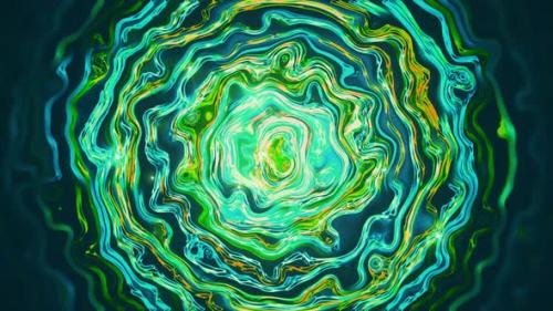 Videohive - Portal - Green Glowing Liquid Rings - 48201713 - 48201713