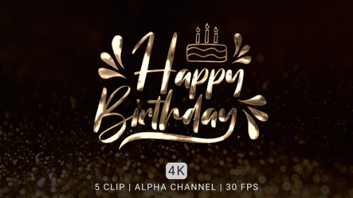 Videohive - Happy Birthday Text Animation - 48212719 - 48212719