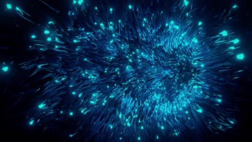 Videohive - Seamless Loop of Blue Neon Lights Wormhole Tunnel - 48213084 - 48213084