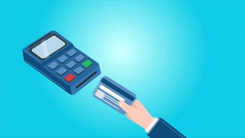 Videohive - Payment Terminal And Bank Card 4K - 48213090 - 48213090