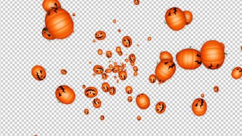 Videohive - Endless Falling Halloween Pumpkins on Alpha Channel, Loop - 48213288 - 48213288