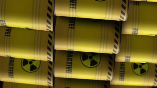 Videohive - Nuclear radioactive waste barrels in row endless vertical - 48213557 - 48213557