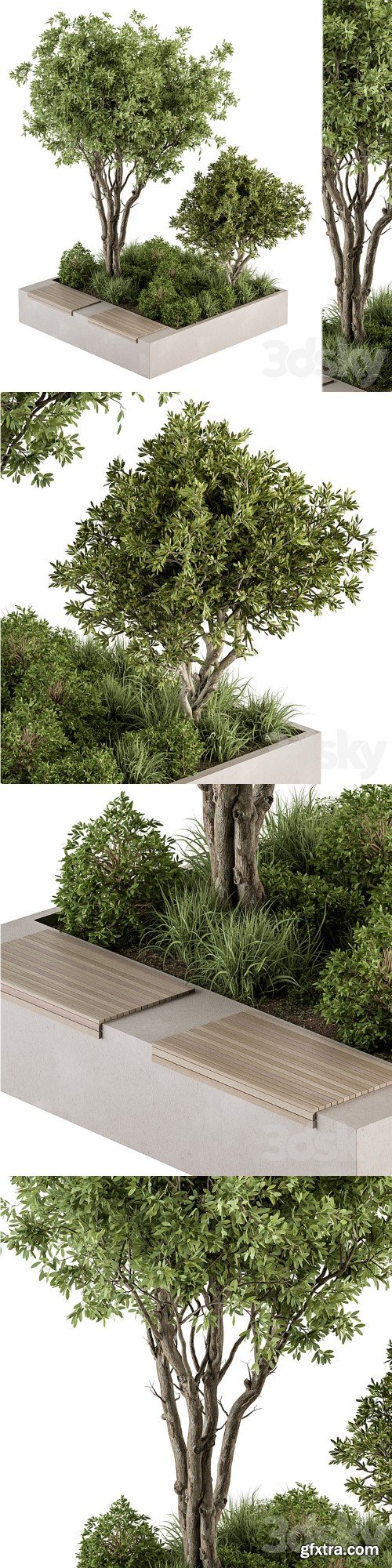 Urban Furniture Bench with Plants 45