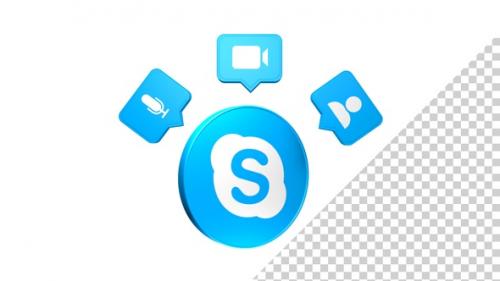 Videohive - Skype Modern 3D Circle Icon - 48200007 - 48200007