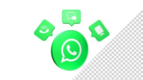 Videohive - Whatsapp Modern 3D Circle Icon - 48200018 - 48200018