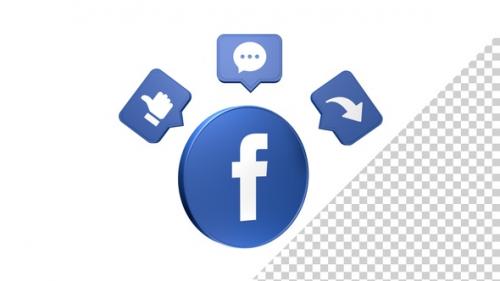 Videohive - Facebook Modern 3D Circle Icon - 48200022 - 48200022