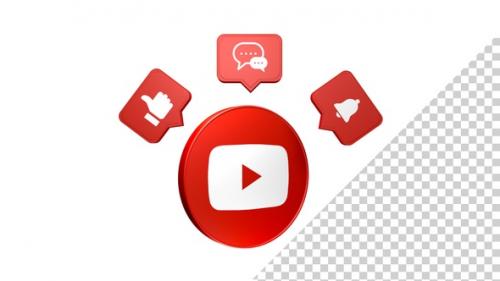 Videohive - YouTube Modern 3D Circle Icon - 48200023 - 48200023